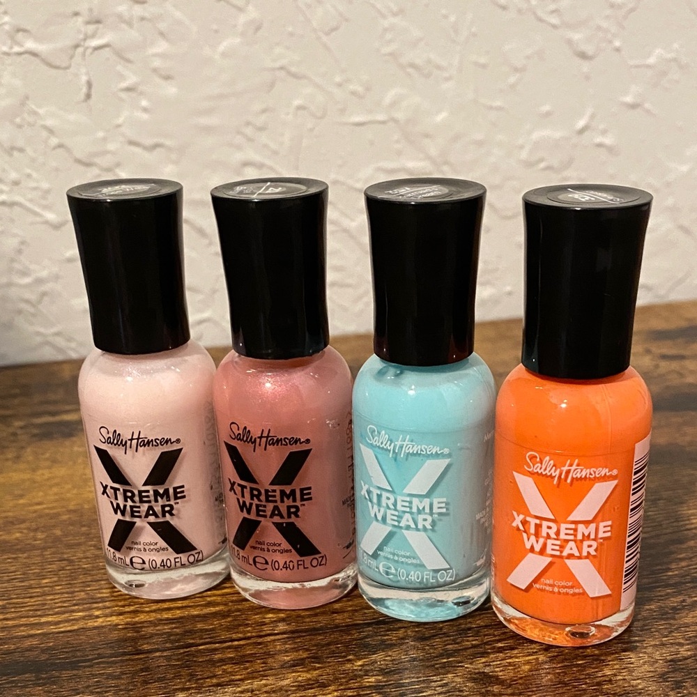Xtreme Wear Nail Polish Set - Pink, Blue, Orange